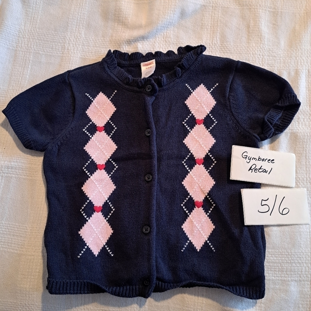 Gymboree girls size small or 5/6 button up knit shirt sweater